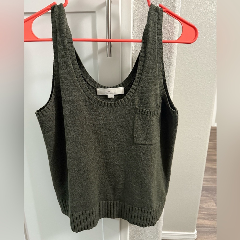 LOFT Women's Dark Green Tank Top